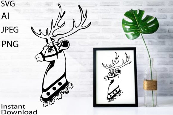 A Festive Deer Graphic for Illustrations & Blog Design