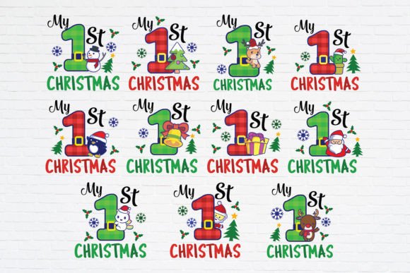 A Festive Design Asset: Baby 1st Christmas Graphics for Editorial Use