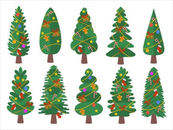 A Festive Pine Tree Graphic for Holiday Illustrations