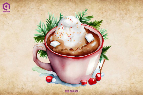 Christmas Hot Cocoa Clipart: A Cozy Graphics Asset for Crafts