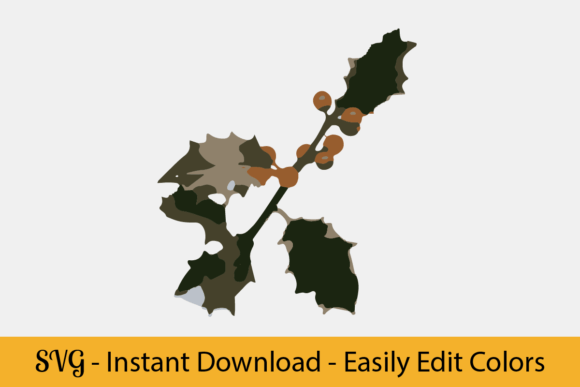 Holly Graphic: An Elegant SVG for Christmas Crafting
