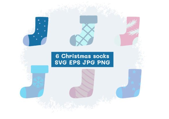 Set Christmas Socks SVG: A Crayon Concept for Graphics & Illustrations